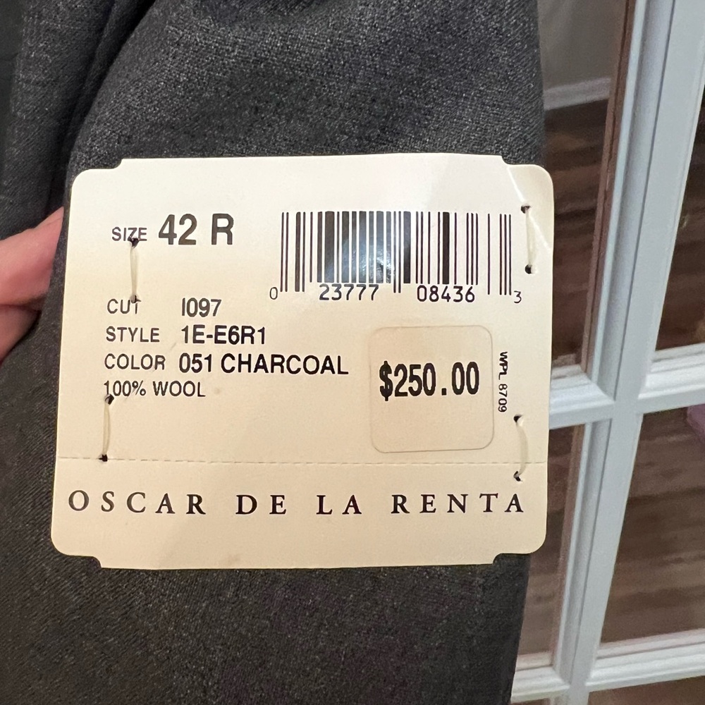 Oscar de la Renta Charcoal Blazer 100% wool size 42R NWT - Picture 4 of 7